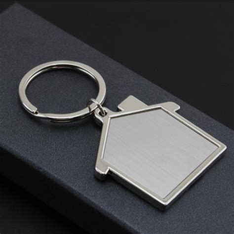 metal house shaped keychain|personalized house shaped key chains.